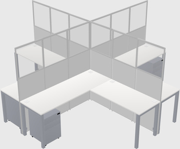 Shared l-shaped cubicles