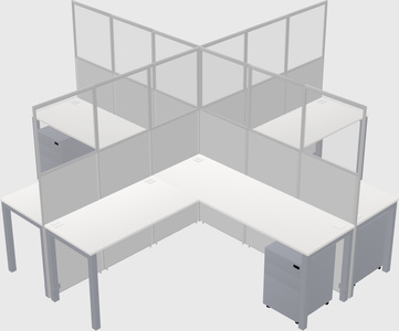 Shared l-shaped cubicles