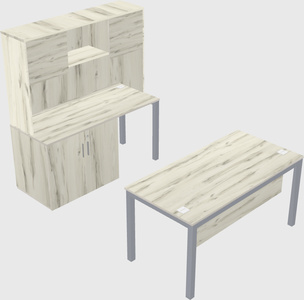 Parallel desk + cabinet