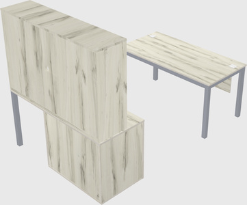 Parallel desk + cabinet