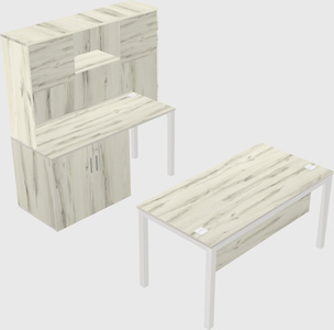Parallel desk + cabinet