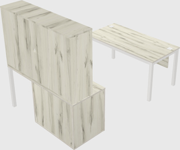 Parallel desk + cabinet
