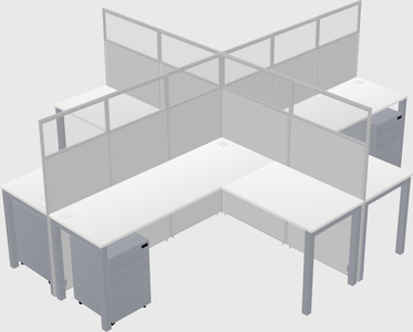 Shared l-shaped cubicles