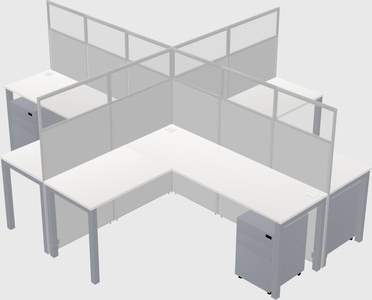 Shared l-shaped cubicles