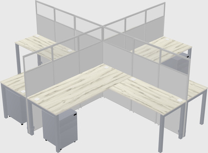 Shared l-shaped cubicles