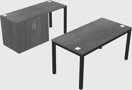 Parallel desk + cabinet