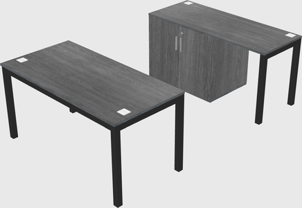 Parallel desk + cabinet