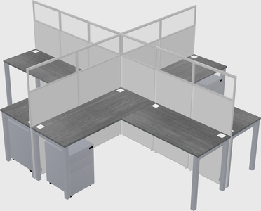Shared l-shaped cubicles