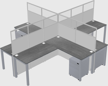 Shared l-shaped cubicles
