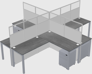 Shared l-shaped cubicles
