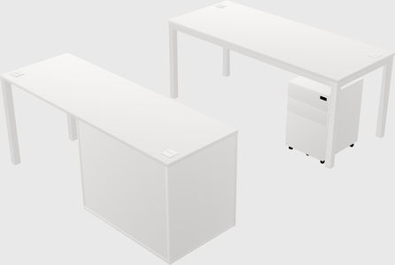 Parallel desk + cabinet
