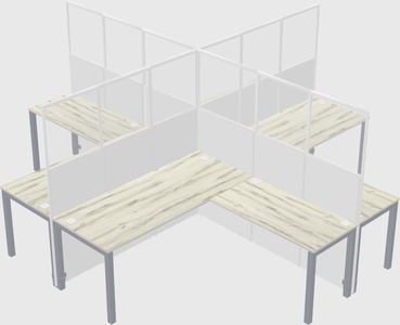 Shared l-shaped cubicles