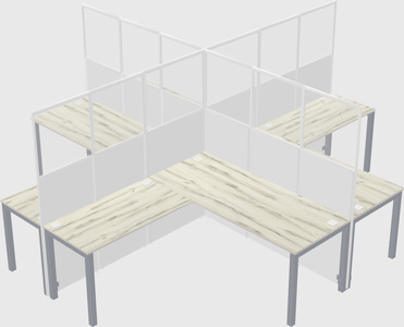 Shared l-shaped cubicles