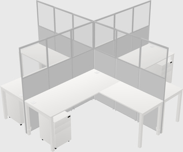 Shared l-shaped cubicles