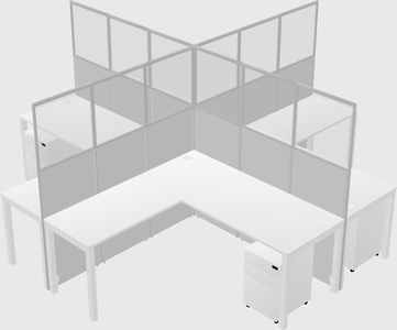 Shared l-shaped cubicles