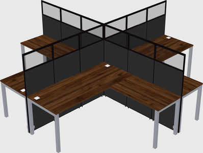 Shared l-shaped cubicles