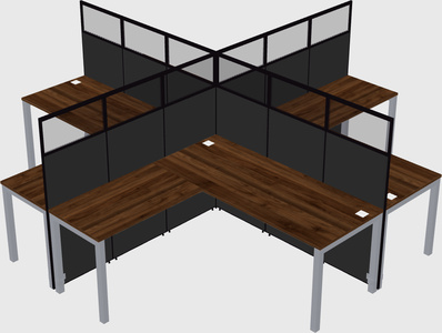 Shared l-shaped cubicles