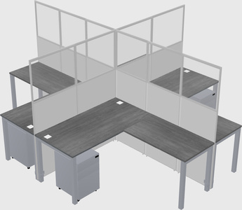 Shared l-shaped cubicles