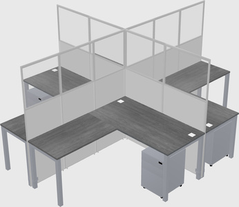 Shared l-shaped cubicles