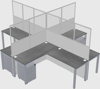Shared l-shaped cubicles