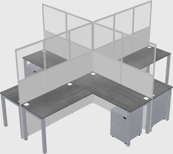 Shared l-shaped cubicles