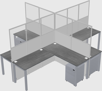 Shared l-shaped cubicles