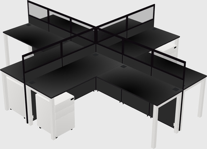 Shared l-shaped cubicles