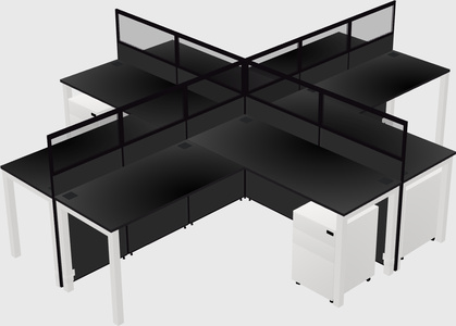 Shared l-shaped cubicles