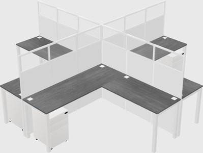 Shared l-shaped cubicles