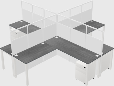 Shared l-shaped cubicles
