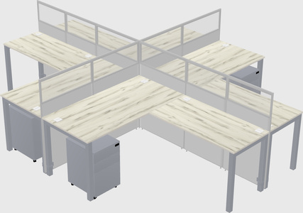 Shared l-shaped cubicles