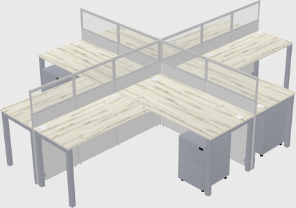 Shared l-shaped cubicles