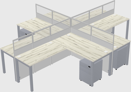 Shared l-shaped cubicles
