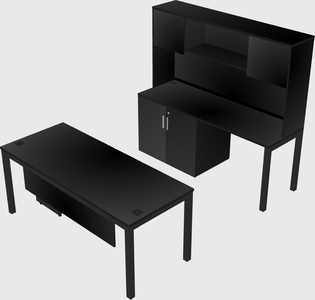 Parallel desk + cabinet