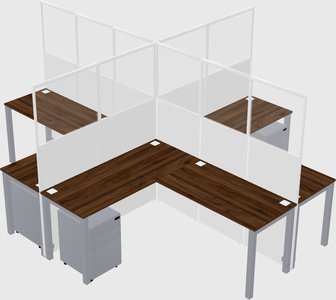 Shared l-shaped cubicles