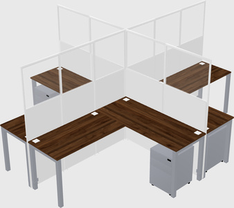 Shared l-shaped cubicles