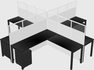 Shared l-shaped cubicles