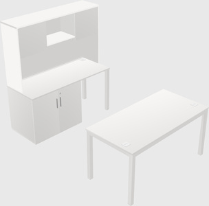 Parallel desk + cabinet