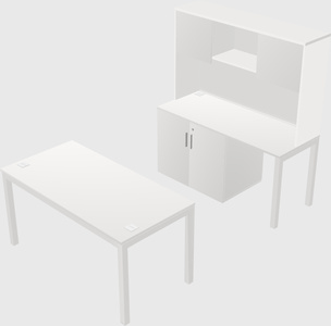 Parallel desk + cabinet