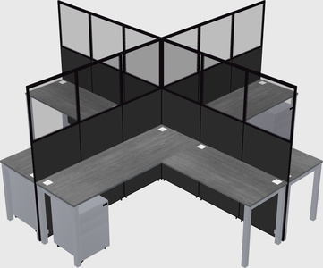 Shared l-shaped cubicles