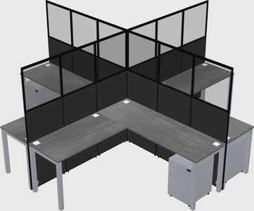 Shared l-shaped cubicles