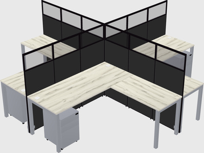 Shared l-shaped cubicles