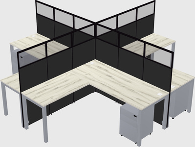 Shared l-shaped cubicles