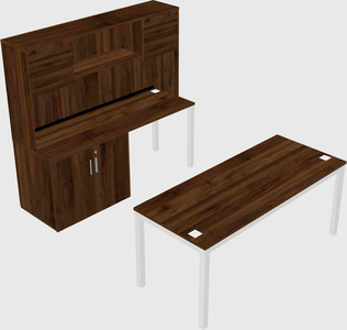 Parallel desk + cabinet
