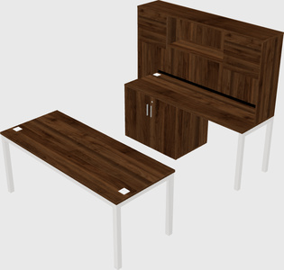 Parallel desk + cabinet