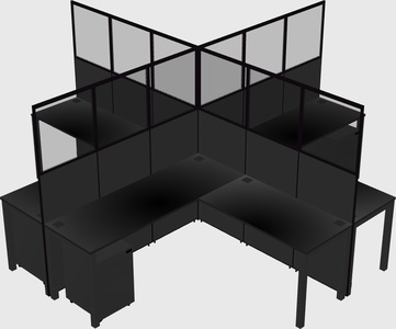 Shared l-shaped cubicles