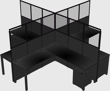 Shared l-shaped cubicles