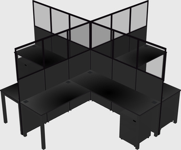 Shared l-shaped cubicles