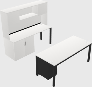 Parallel desk + cabinet