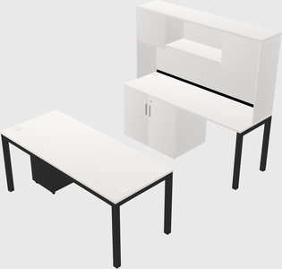 Parallel desk + cabinet